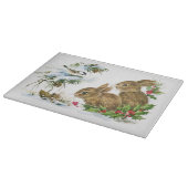 Planche À Découper Les lapins et les oiseaux profitent de Noël de nei (Coin)