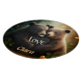 Planche À Découper Les mignons ours en amour se serrant dans leurs br (Coin)
