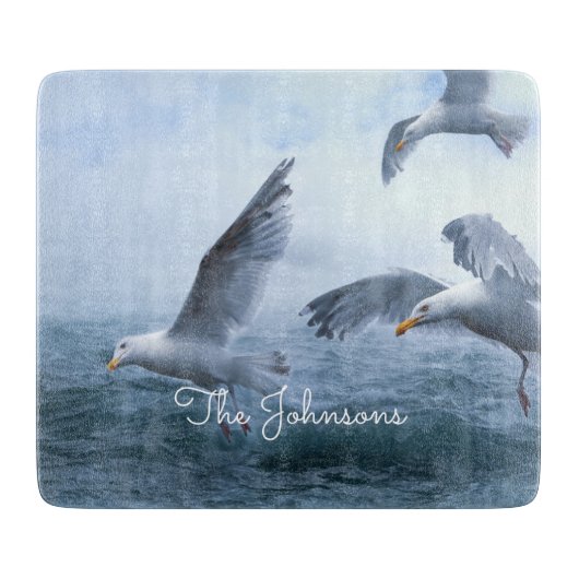 Planche À Découper Les mouettes volent au-dessus de la mer (Devant)