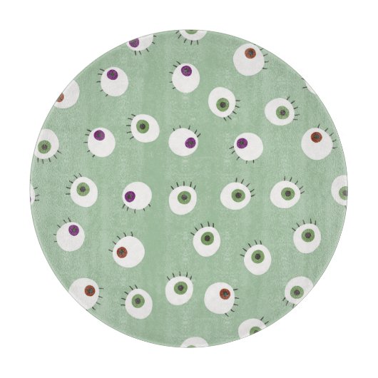 Planche À Découper Les yeux d'Halloween, motif sans couture dessiné à (Devant)