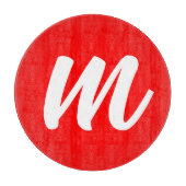 Planche À Découper LETTRE INITIALE CalliGRAPHIQUE BLANCHE ROUGE (Devant)