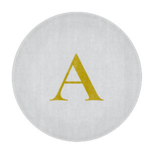 Planche À Découper Lettre initiale de monogramme personnalisé couleur