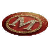 Planche À Découper Lettre initiale M Monogramme doré pailleté (Coin)
