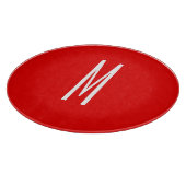 Planche À Découper Lettre initiale Monogramme Style moderne Rouge Bla (Coin)