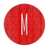 Planche À Découper Lettre initiale Monogramme Style moderne Rouge Bla (Devant)