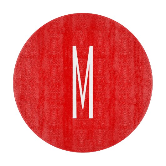 Planche À Découper Lettre initiale Monogramme Style moderne Rouge Bla (Devant)