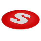 Planche À Découper Lettre initiale Monogramme Style moderne Rouge Bla (Coin)