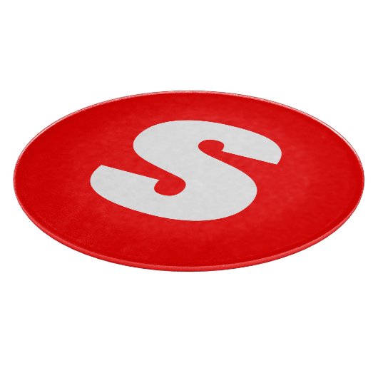 Planche À Découper Lettre initiale Monogramme Style moderne Rouge Bla (Coin)