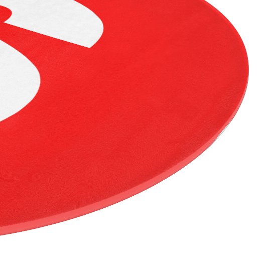 Planche À Découper Lettre initiale Monogramme Style moderne Rouge Bla (Coin)