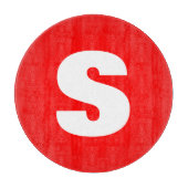 Planche À Découper Lettre initiale Monogramme Style moderne Rouge Bla (Devant)