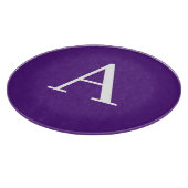 Planche À Découper Lettre initiale Monogramme Style moderne violet (Coin)
