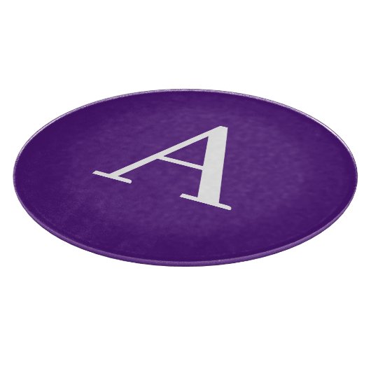 Planche À Découper Lettre initiale Monogramme Style moderne violet (Coin)