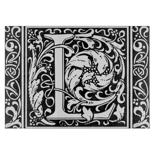 Planche À Découper Lettre L Monogramme médiéval Art Nouveau (Devant)
