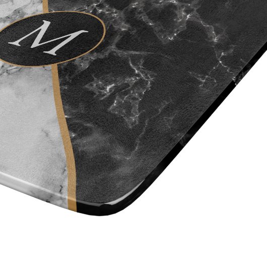 Planche À Découper LETTRE MONOGRAPHIQUE BLANC Noir BLANC COUPE (Coin)