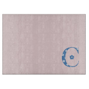 Planche À Découper LETTRE Motif Fleur C(bleu)