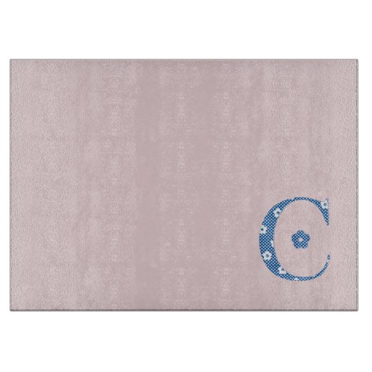 Planche À Découper LETTRE Motif Fleur C(bleu) (Devant)