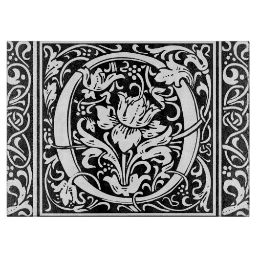 Planche À Découper Lettre O Monogramme Médiéval Art Nouveau (Devant)