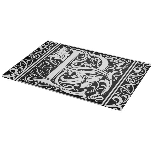 Planche À Découper Lettre P Monogramme médiéval Art Nouveau (Coin)