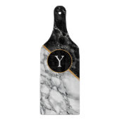 Planche À Découper LETTRE PERTINENTE EN MARBRE BLANC Noir (Devant)