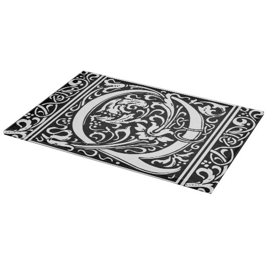 Planche À Découper Lettre Q Monogramme médiéval Art Nouveau (Coin)