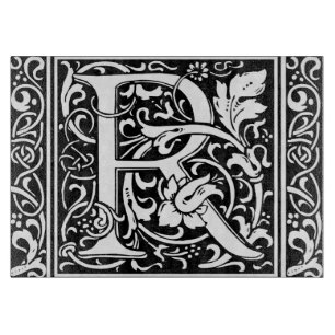Planche À Découper Lettre R Monogramme médiéval Art Nouveau