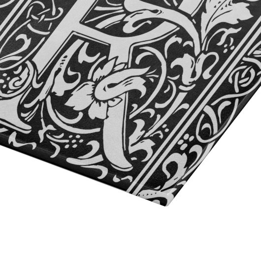 Planche À Découper Lettre R Monogramme médiéval Art Nouveau (Coin)