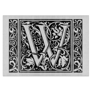 Planche À Découper Lettre W Monogramme médiéval Art Nouveau