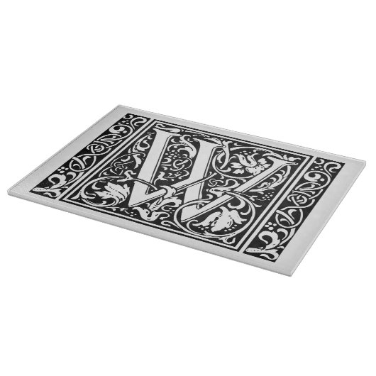 Planche À Découper Lettre W Monogramme médiéval Art Nouveau (Coin)