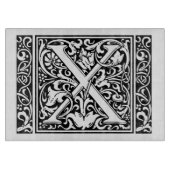 Planche À Découper Lettre X Monogramme médiéval Art Nouveau (Devant)