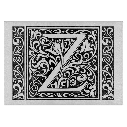 Planche À Découper Lettre Z Monogramme médiéval Art Nouveau (Devant)