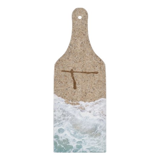 PLANCHE À DÉCOUPER LETTRES DANS LE SABLE T (Devant)