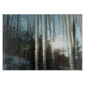 Planche À Découper Lever du soleil à travers Icicles hiver Photograph (Devant)