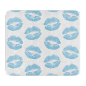 Planche À Découper Lèvres Bleues, Motif De Lèvres, Bleu, Baiser (Devant)