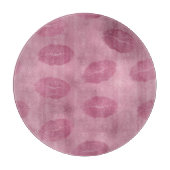 Planche À Découper Lèvres en verre rose (Devant)