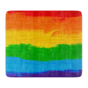 Planche À Découper LGBT Rainbow Oil Paint Cutting Board - Gay Lesbian