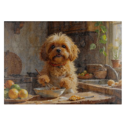 Planche À Découper Lhasa Apso cuisine dans la cuisine (Devant)