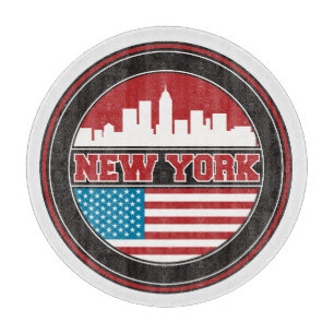 Planche À Découper L'horizon Etats-Unis de New York diminuent