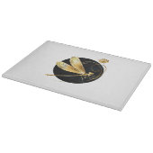 Planche À Découper libellule d'or en cercle noir (Coin)