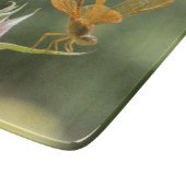 Planche À Découper Libellule orange sur Rosebud rose (Coin)
