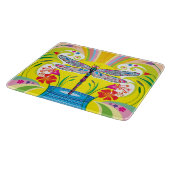 Planche À Découper Libellule radieuse et fleurs sauvages (Coin)