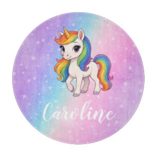 Planche À Découper Licorne magique colorée