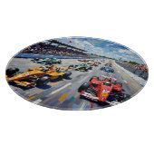Planche À Découper Life in Motion – Indy Car Racing Oil Painting (Coin)