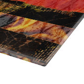 Planche À Découper Ligne rouge mince et flammes (Coin)