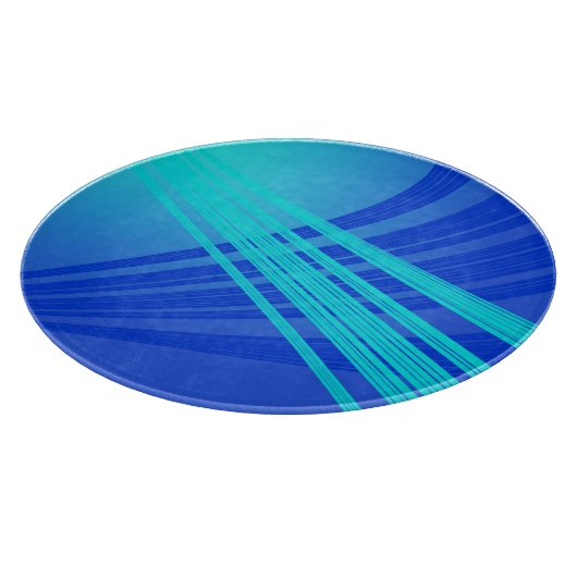 Planche À Découper Lignes Abstraites bleues et Turquoises (Coin)