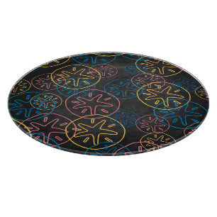 Planche À Découper Lignes de Dollar de Sable Rouge Jaune Bleu