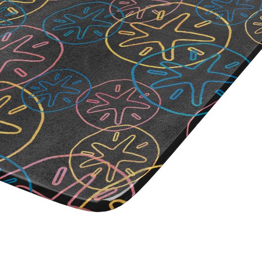 Planche À Découper Lignes de Dollar de Sable Rouge Jaune Bleu (Coin)