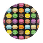 Planche À Découper Lignes de Macarons sur noir (Devant)