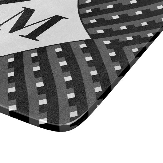 Planche À Découper Lignes Monogram Black and Grey Angled (Coin)