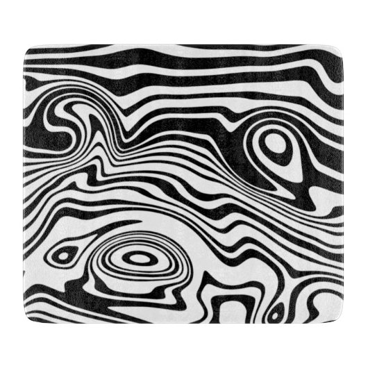 Planche À Découper Lignes noires et blanches Abstraites - personnalis (Devant)