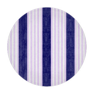 Planche À Découper Lilac et rayures blanches motif avec bleu marine
